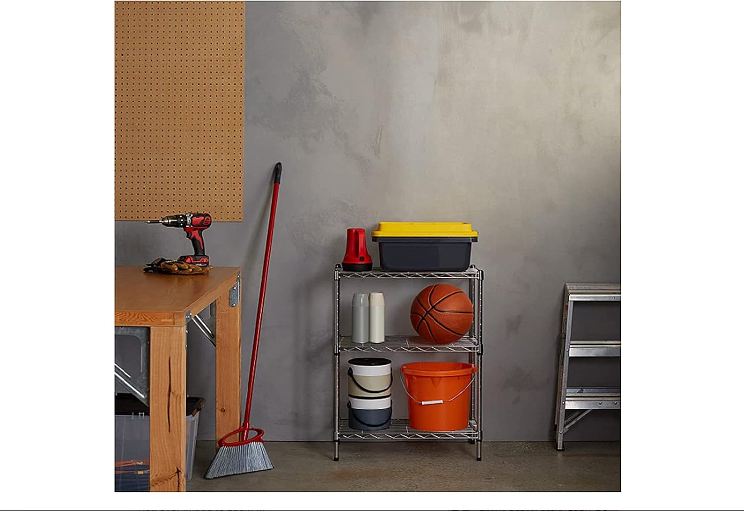 3-Shelf Adjustable, Heavy Duty Storage Shelving Unit (350 lbs Loading Capacity per Shelf), Steel Organizer Wire Rack (Chrome) : Tools & Home Improvement