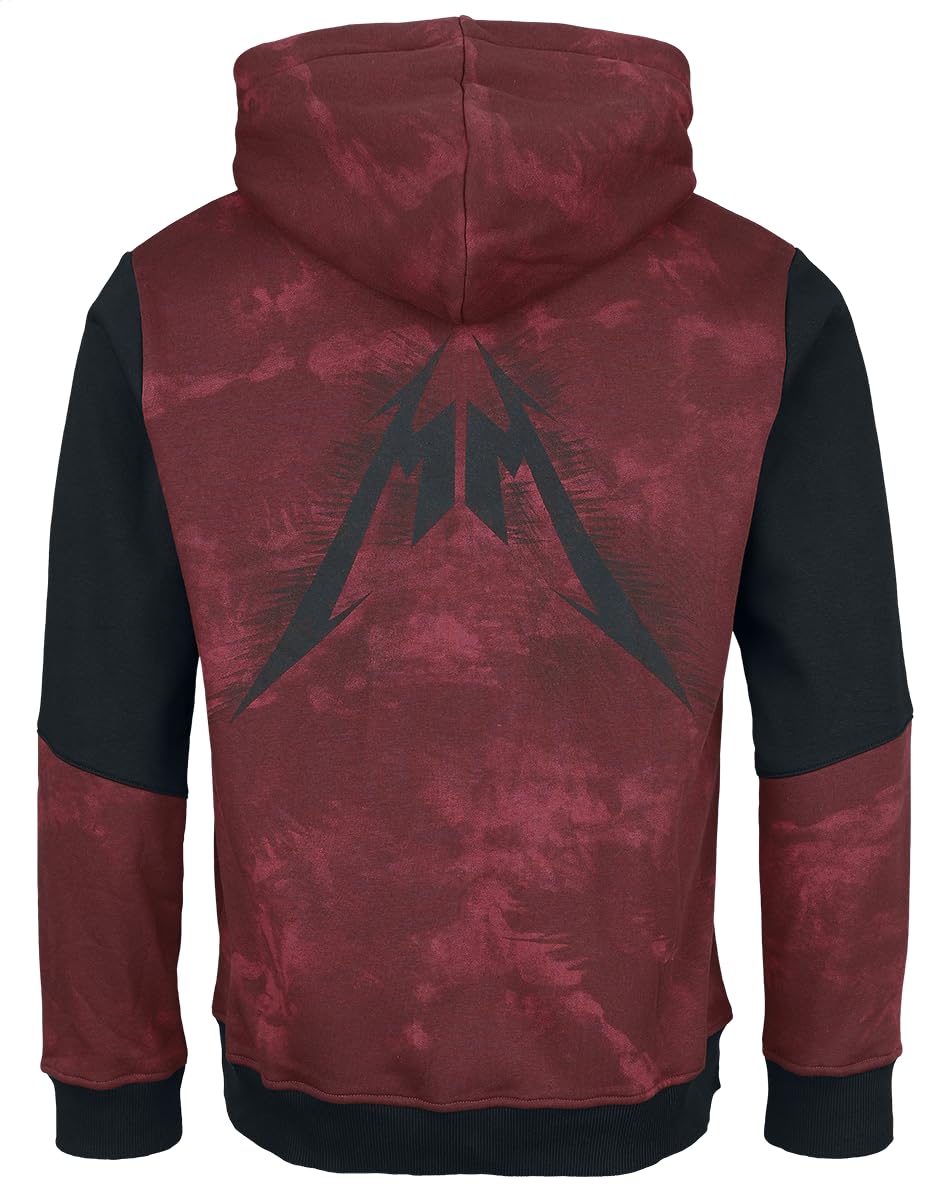 Metallica EMP Signature Collection Uomo Felpa con Cappuccio Nero/Rosso