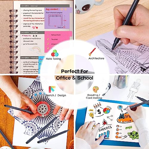 Image of iBayam 0.38mm Black Ink Pens Fine Point Smooth Writing Pens for Adults, 18-Pack Journal Planner Black Pens Fine Tip, Suitable for Office Business