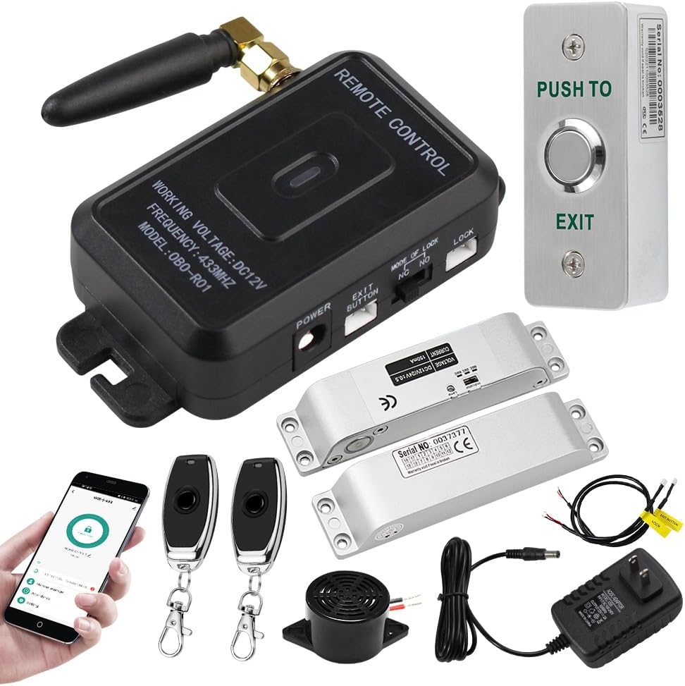 YiToo WiFi Tuya Access Control Electric Drop Bolt Door Lock Kit System Gate Remote Control Opener Smartphone APP Control