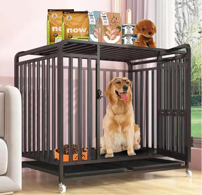 Amazon.co.jp ペットケージ カゴ ドッグクレート 大型犬 中型犬 トイレ ノイズ防止 4輪 錆びにくい 亜鉛メッキ (110*