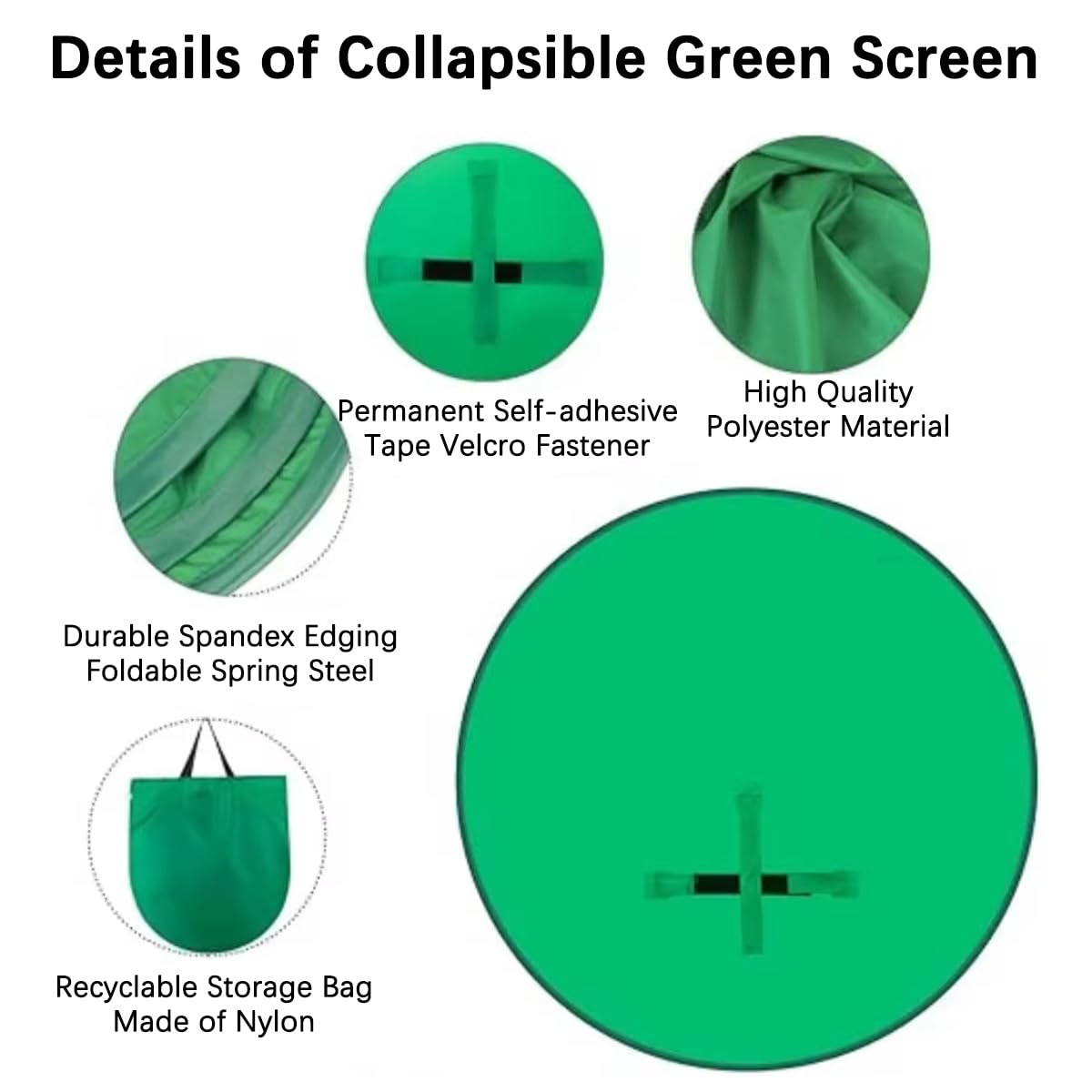 Pannello di sfondo fotografico retrattile portatile su entrambi i lati, schermo verde e blu pieghevole per riunioni virtuali, streaming live e uso domestico e ufficio fotocamera