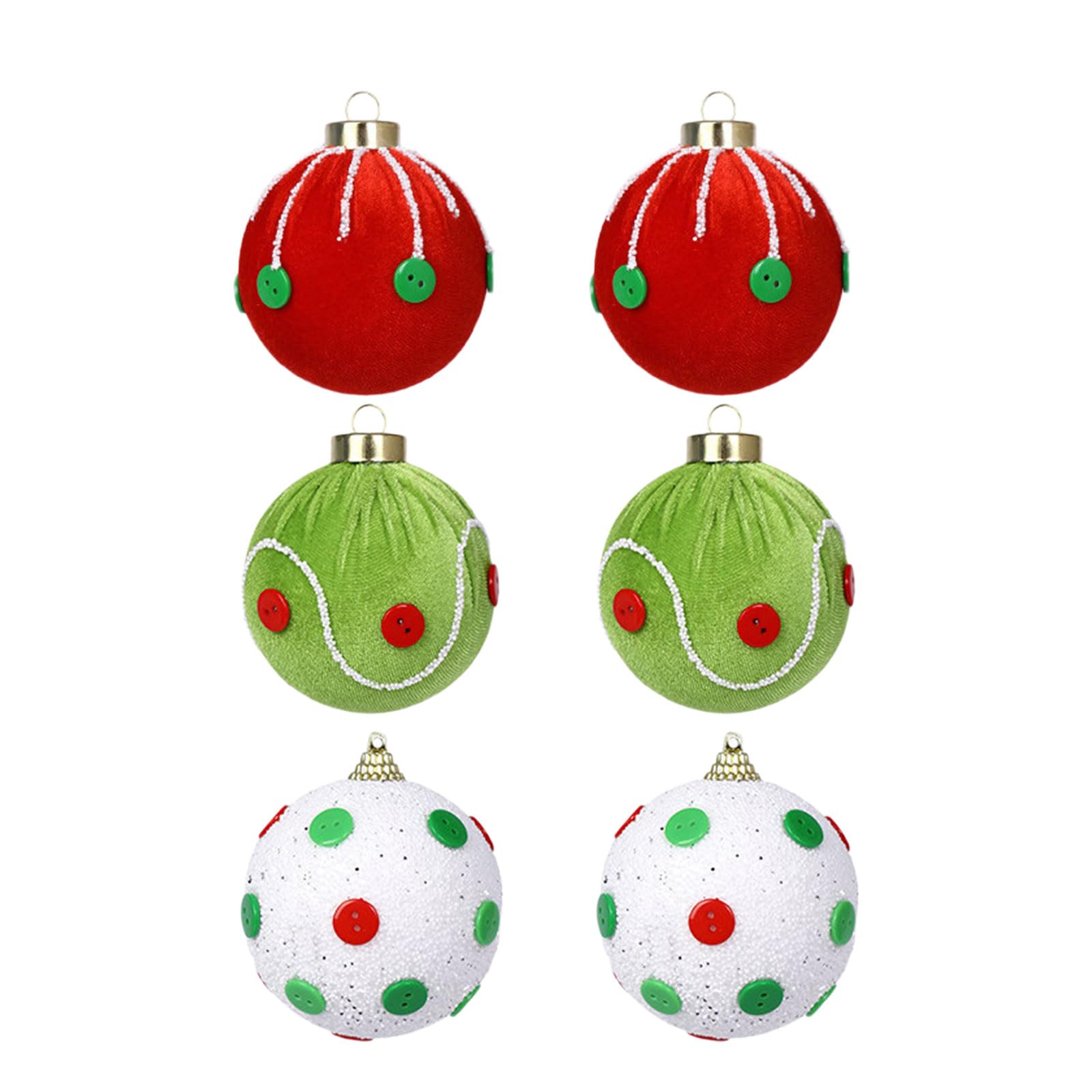 carotoe Festival Plush Ball Decorations 8cm Colorful Spots Christmas Tree Ornaments Easy Hanging Decorative Designs Spheres Christmas Tree Plush Ornaments with Dots