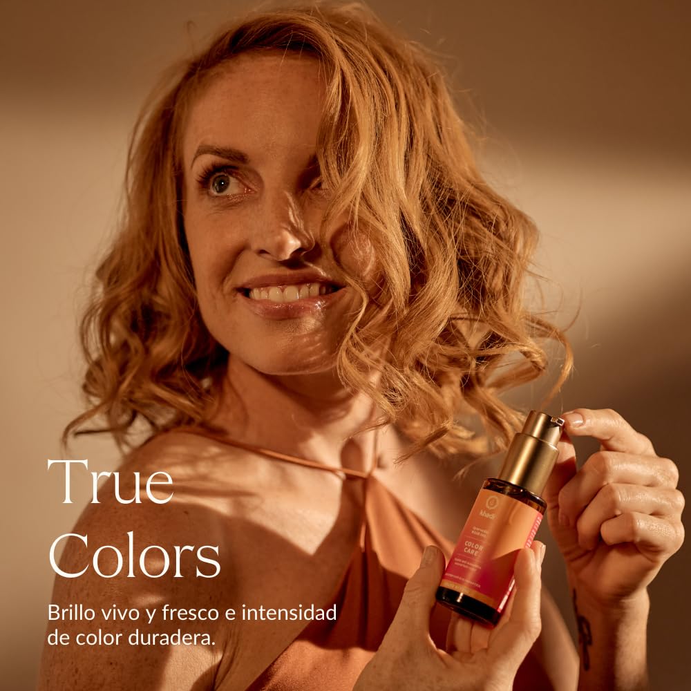 Khadi Aceite Capilar Color Care 50 ml - Tratamiento para Fijar Color Vegetal, Brillo y Protección UV