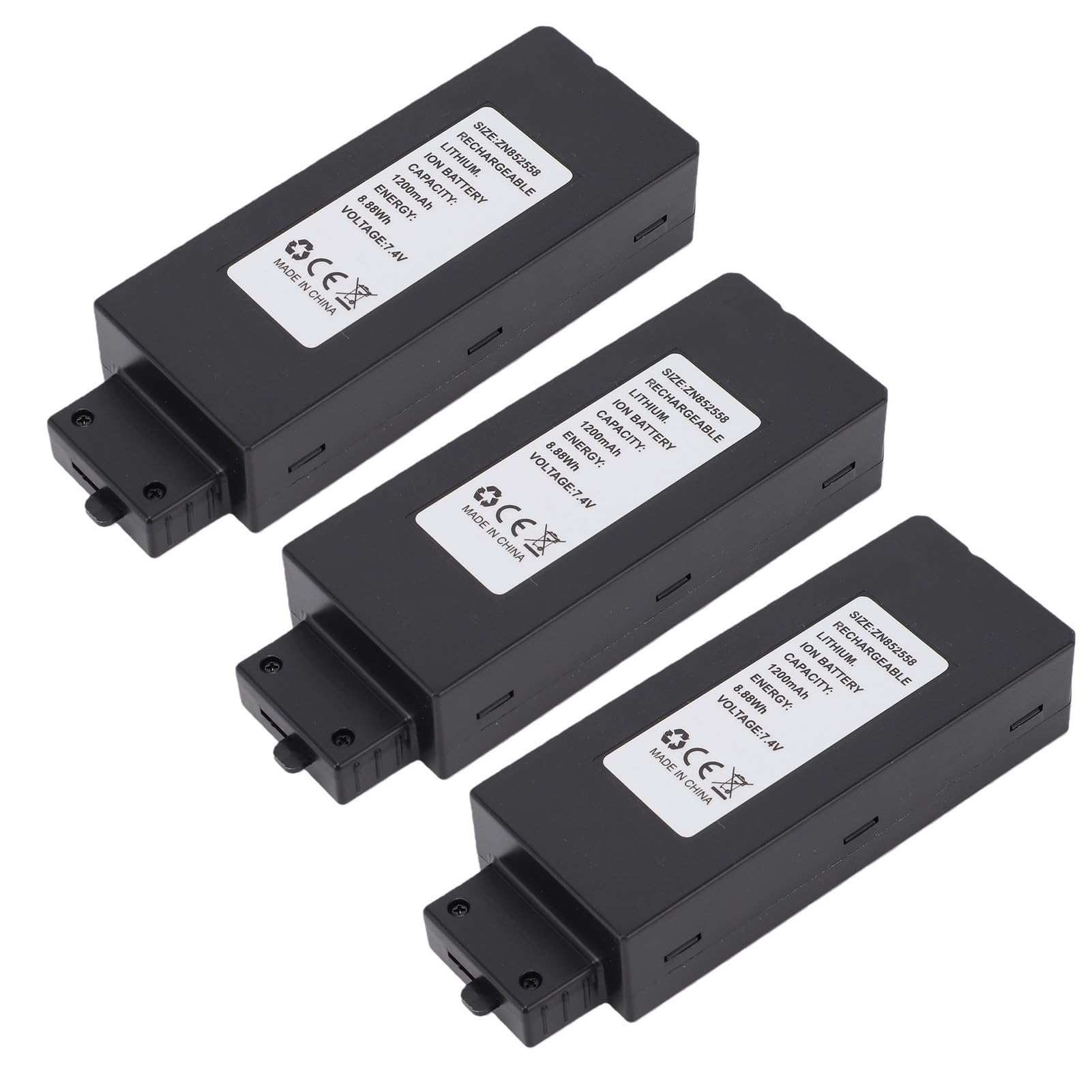 Alomejor Hélicoptère RC Batterie, 7.4V 1200mAh pour RC Era C190 (3 pièces)
