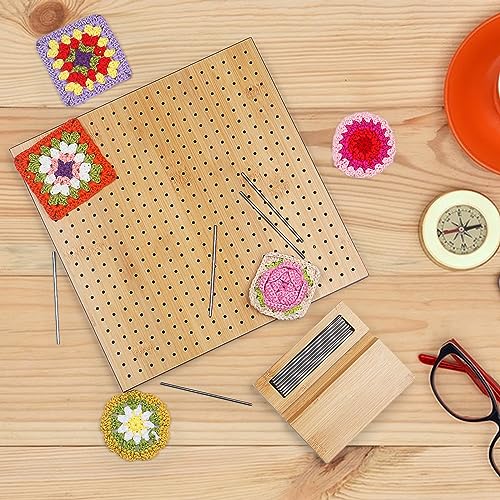 Coopay Granny Square Blocking Board, Crochet Blocking Board with Recess Channel for 30 Pegs Storage - Image 2