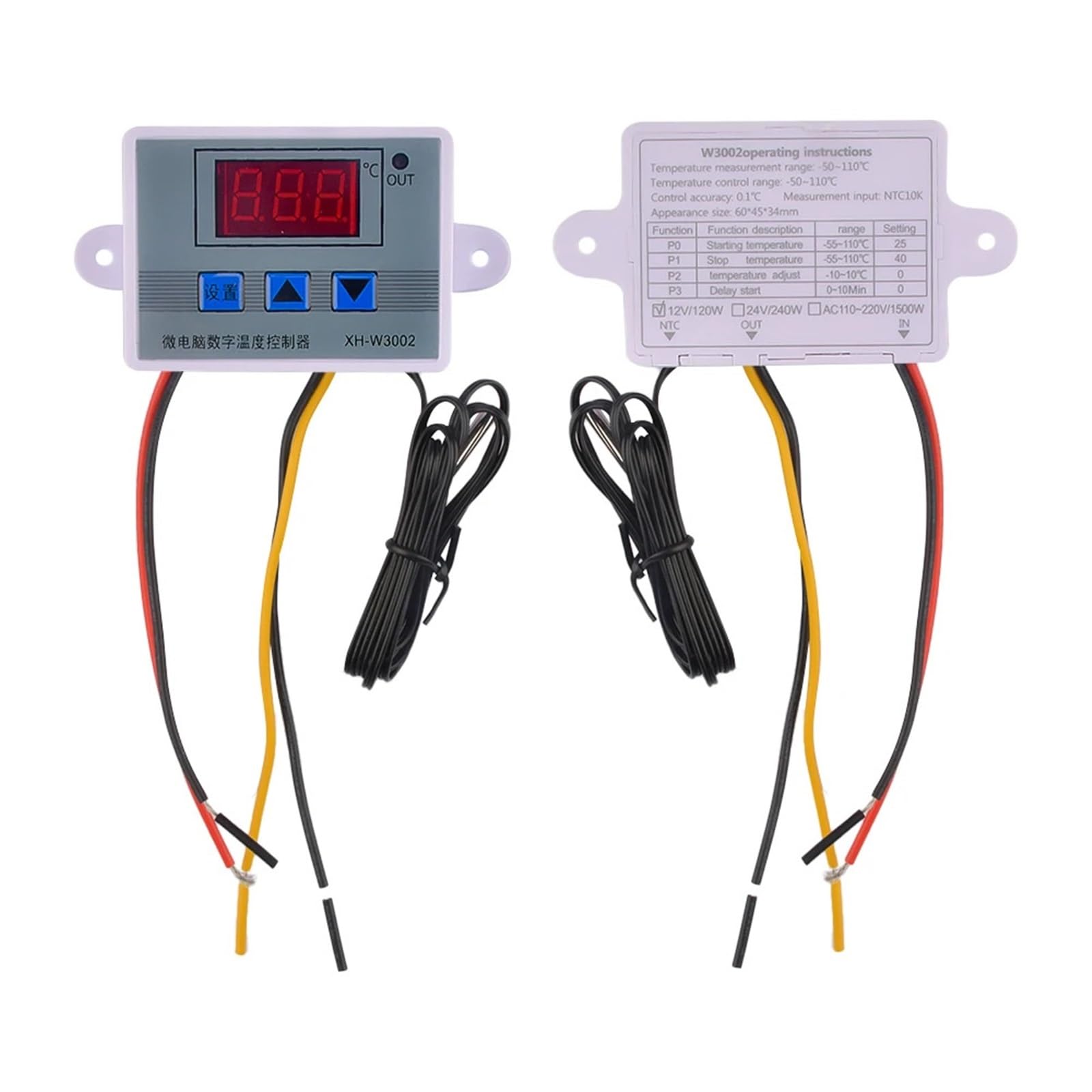 Thermorégulateur W3002 régulation température chauffage aquarium