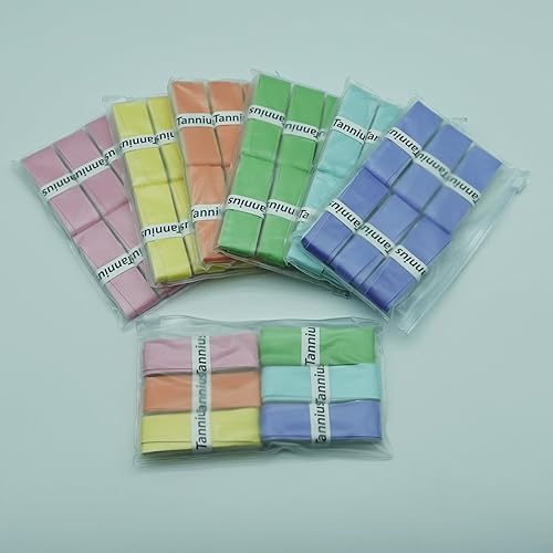 Miniatura 9 de Tacky - Cinta de agarre para raqueta de tenis, paquete de 6 agarres de tenis, cinta absorbente y mejorada para raqueta de tenis (color degradado)