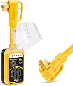 CREATIVE DESIGN RV Surge Protector 30 Amp - 12000 Joules, IP68 Waterproof, Circuit Analyzer