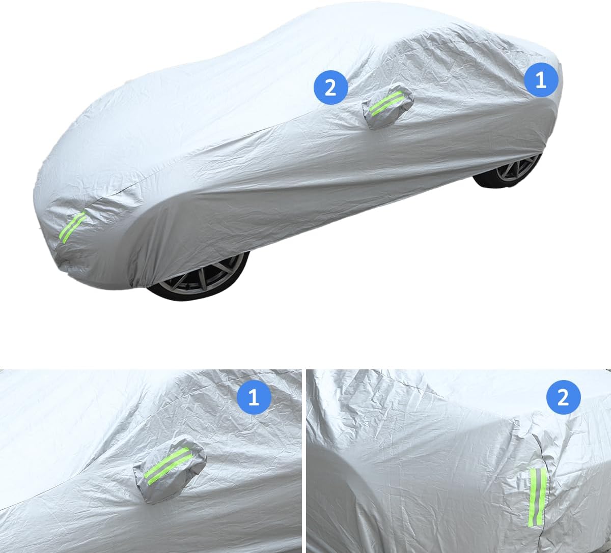For Mazda MX-5 ND Fiat Abarth 124 2016-2025+ Custom-Fit All Weather Waterproof Automobiles Indoor Outdoor Snow Rain Dust Hail Protection Full Auto Vehicle Can Long-term Use Exterior Car Cover (Silver)