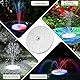 AMZtime USB LED Springbrunnen, Schwimmender RGB LED Brunnen mit Fernbedienung, Bunte LED Teichpumpe mit Stützstange,Teich Springbrunnen für Vogeltränke,Teich,Fishbowl,Garten,Außen und Drinnen