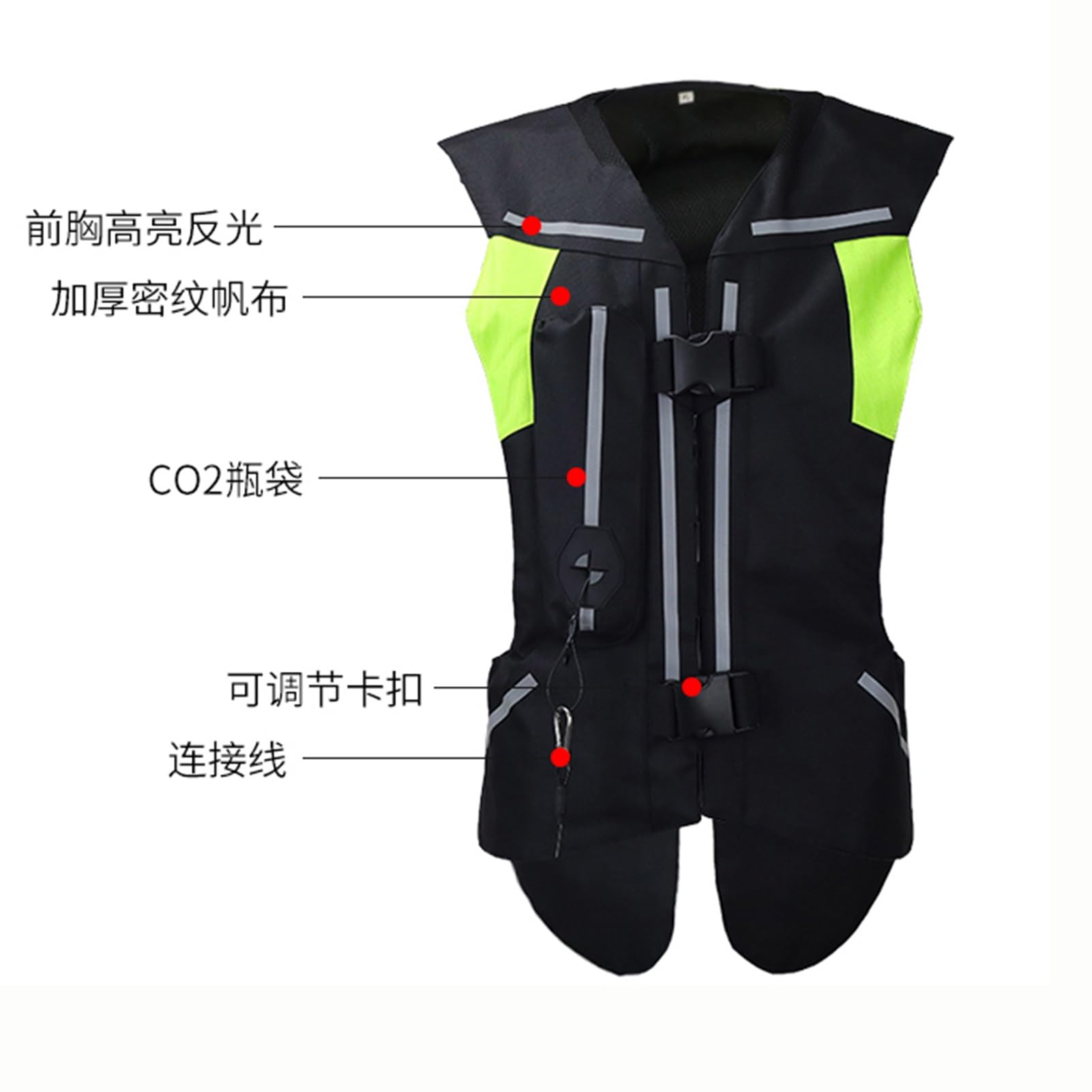 Chaleco Airbag Ajustable for Moto, Unisex, for Motociclismo, Equitación, Chaqueta Protectora