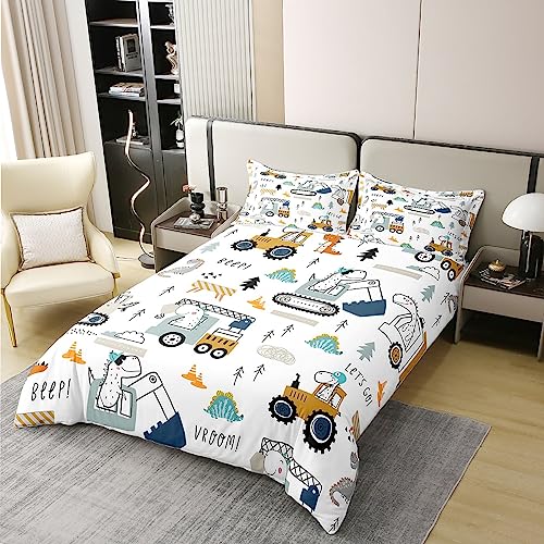 Housse de couette dinosaure 3D en pur coton pour lit double