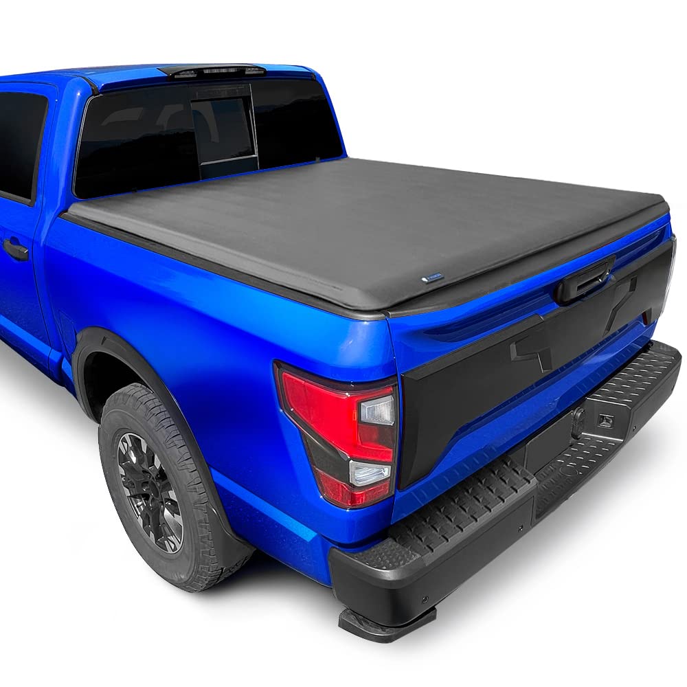 Tyger Auto T1 Soft Roll Up Truck Bed Tonneau Cover for 2004-2015 Nissan Titan without Titan Box Fleetside 5.5' Bed TG-BC1N9032, Black