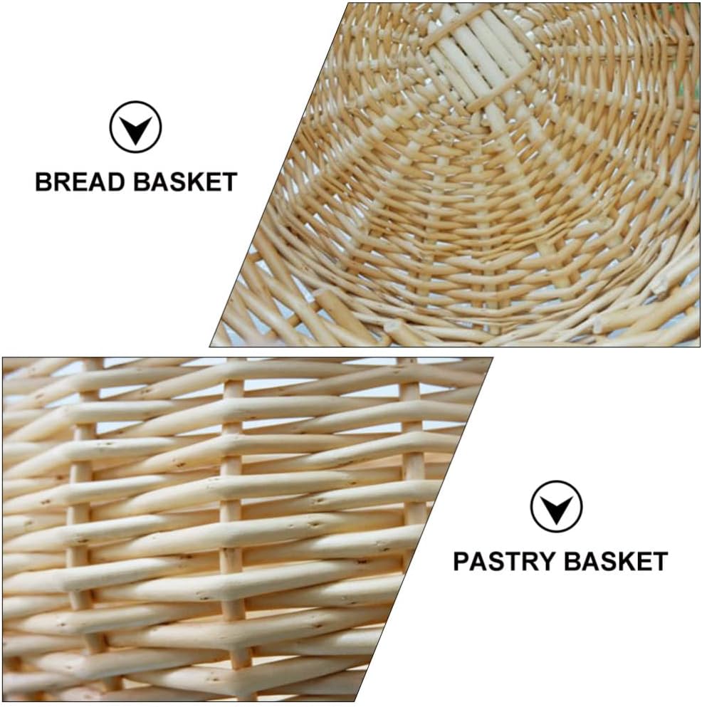 Zerodeko Round Wicker Basket, White and Khaki, 12"
