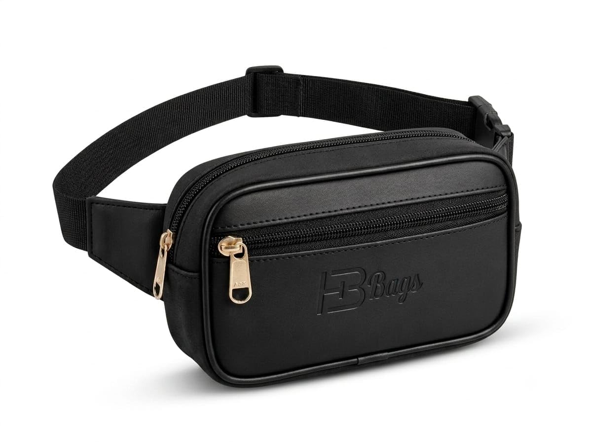 men's waist bag for travel, gym, running & daily use | adjustable belt waist pouch with multiple compartments | compact fanny pack for mobile phone, wallet, keys & essentials (jacarda waist bag)