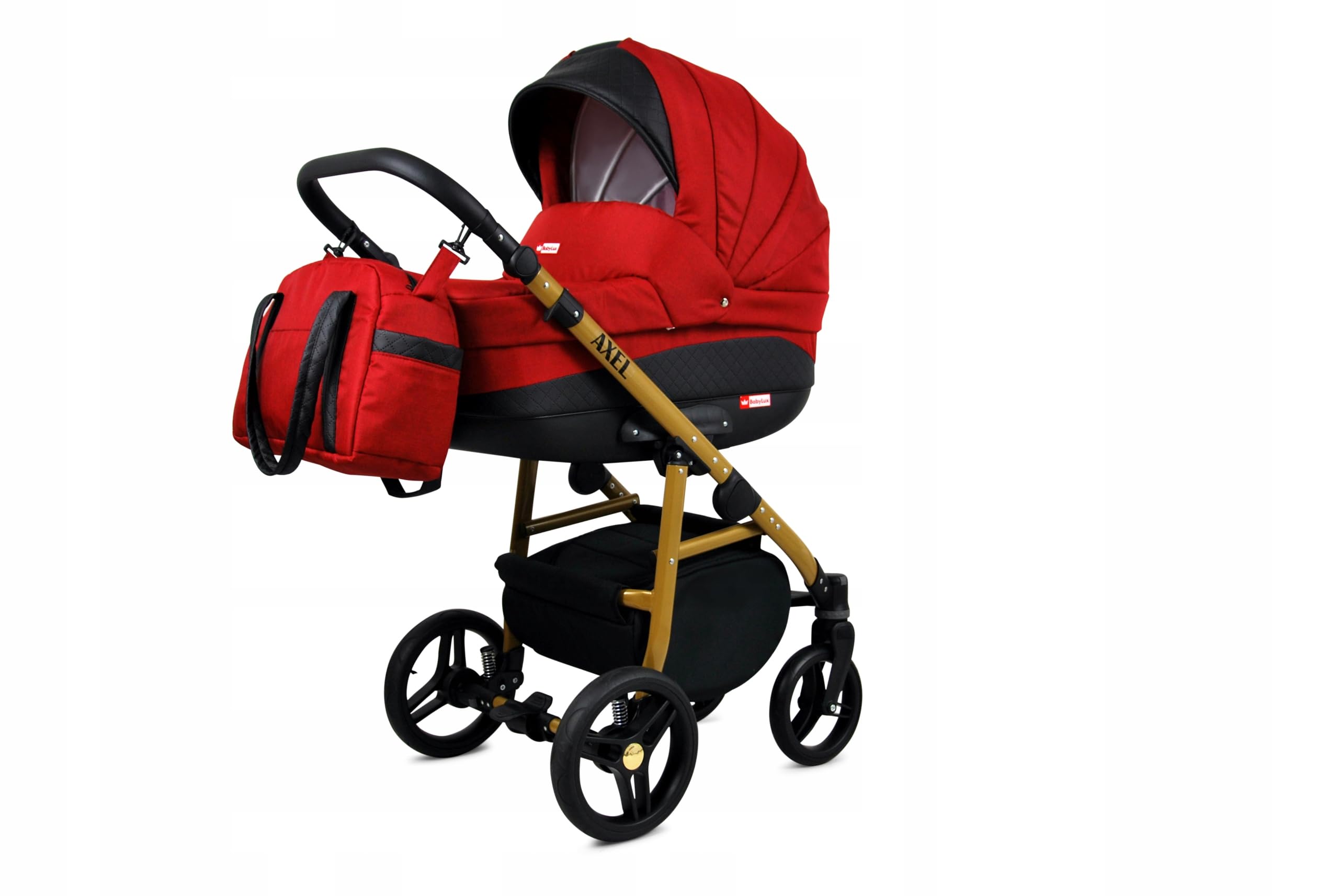 BabyLux® Bambini Passeggino Completo Set 3 in 1 - Axel - incl. Navicella, Canna, Seggiolino Auto - Carrozzina Neonati Sistema Combinato - con Borsa fasciatoio, Copertura antipioggia ecc.