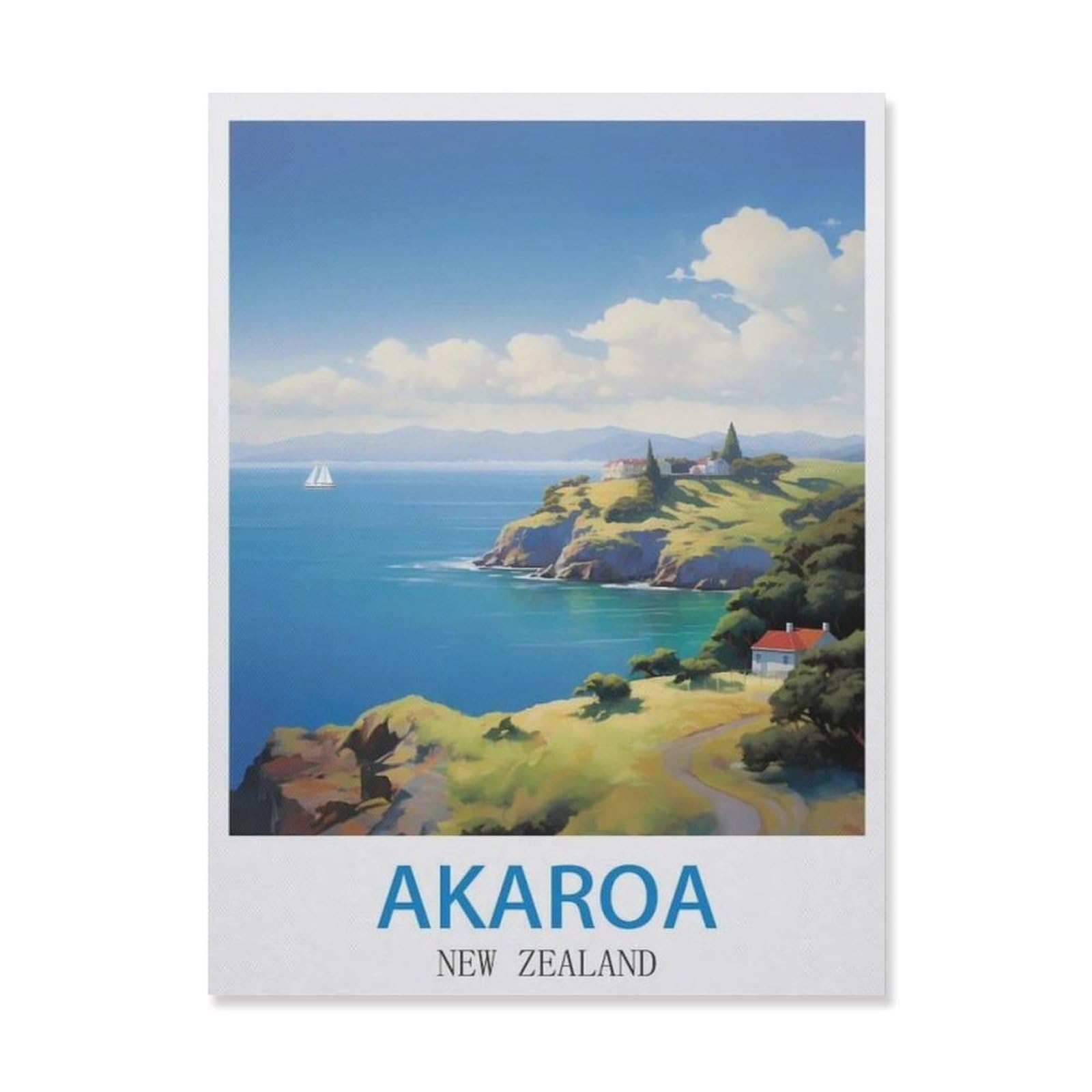 Akaroa New Zealand，Vintage Tin Signs Funny Metel Decorative Signs - Retro Wall Decor Home Wall Signs(20x30cm）8x12 inch-EI28