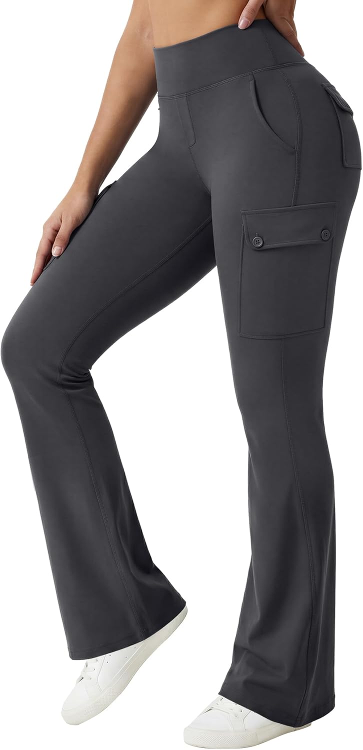 HOTSUIT Cargo-Yoga-Pants for Women 6 Pockets Stretch Work Trouser Adjustable High Waist Leggings Office Casual Travel 29'' - Image 7