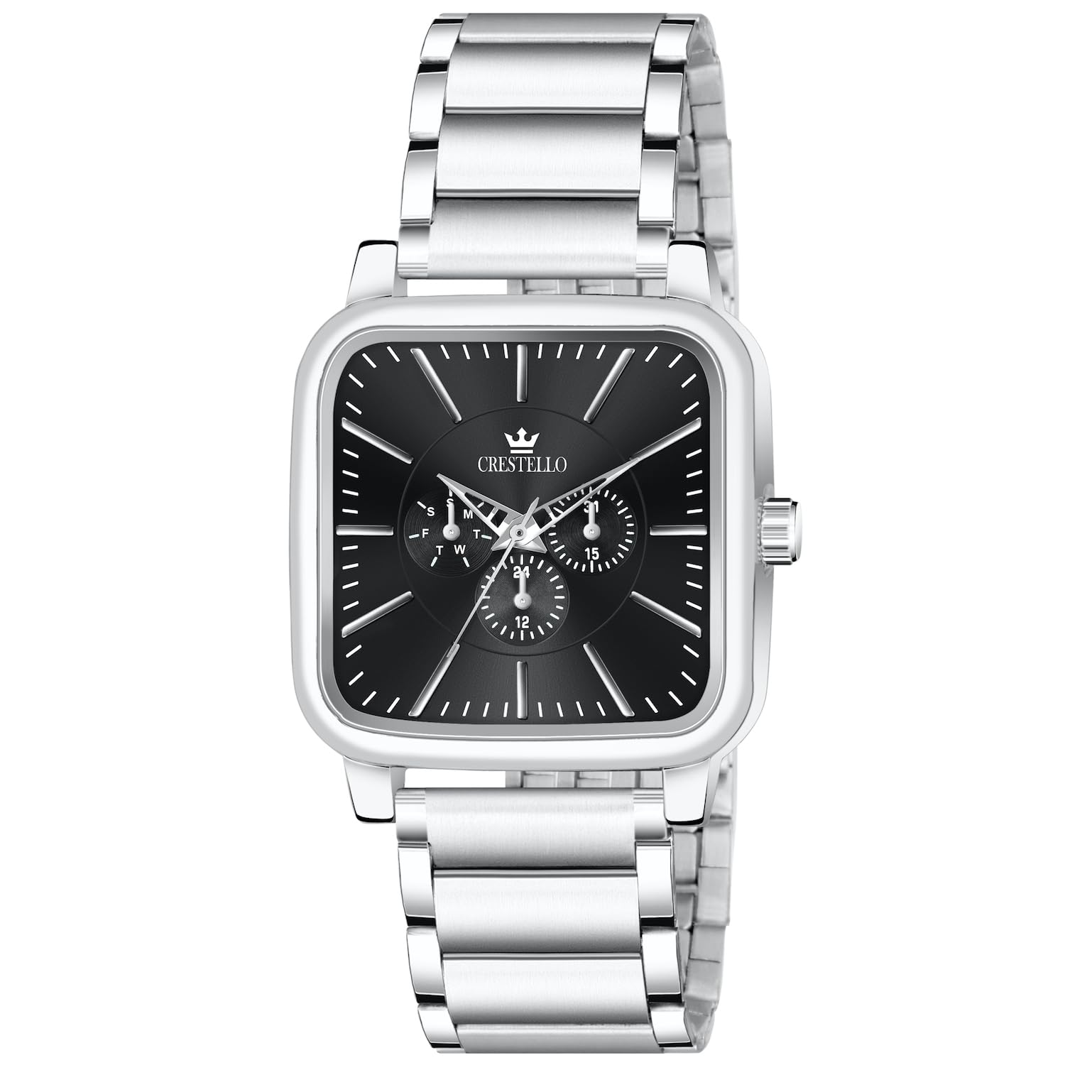 CRESTELLO Stainless Steel Chain Analog Wrist Watch for Men (Black Dial) | CR-GS041-BLK-CH (B0DDQBDGT1) Amazon Price History, Amazon Price Tracker