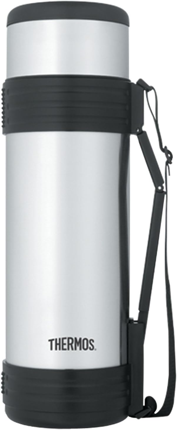 Thermos Vacuum Insulated Beverage Bottle with Folding Handle, 61-Ounce, Stainless Steel