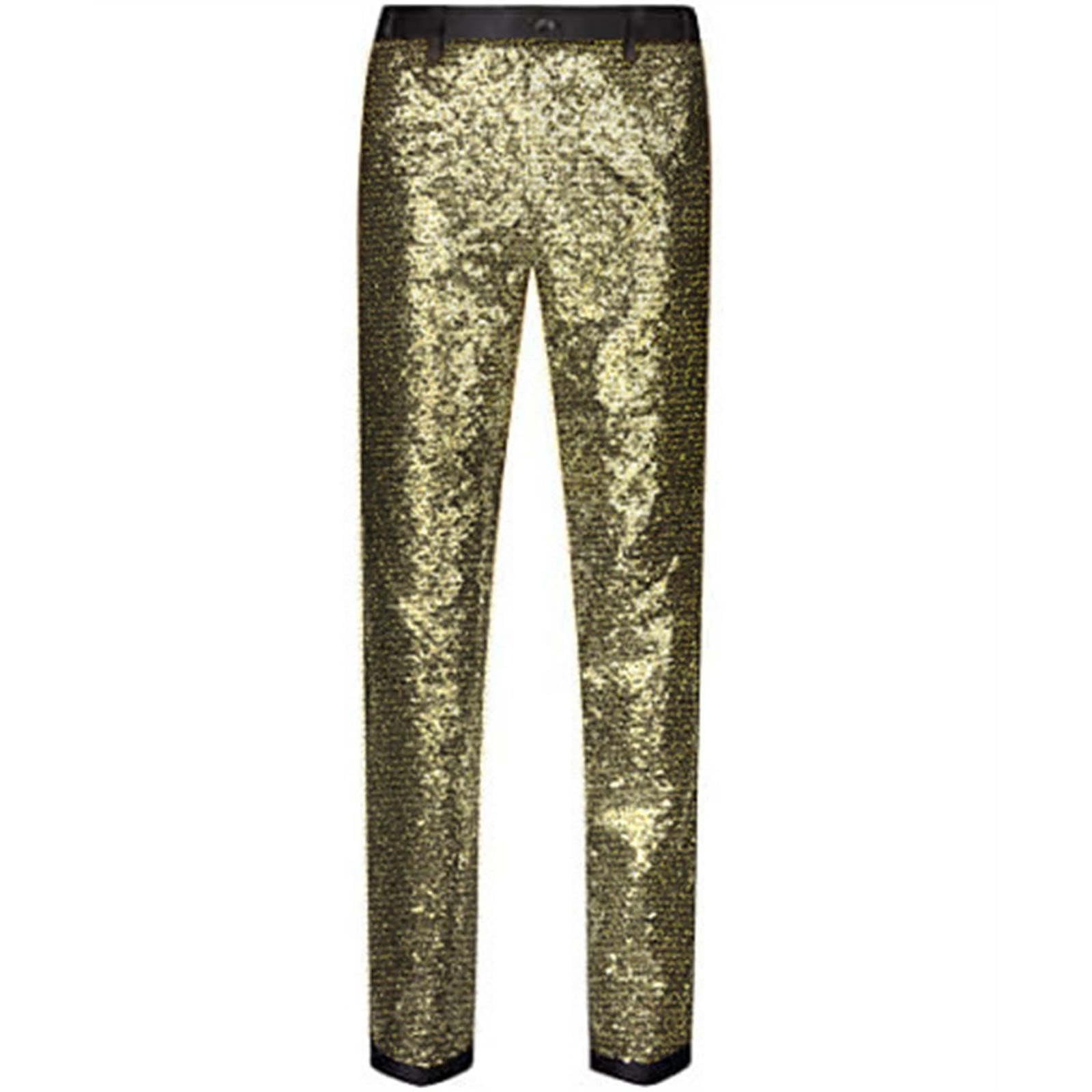Ensemble de costume à paillettes pour homme - Pantalon smoking veste un bouton - Vêtement mariage danse été - Coupe ajustée