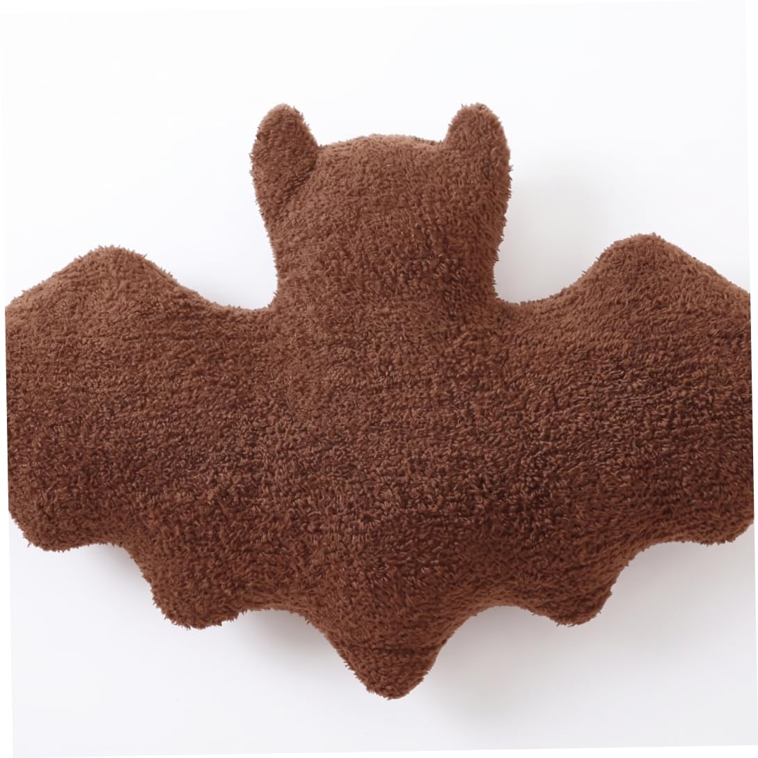 Wedhapy Gothic Bat Pillow, Bat Shaped Pillow Soft Plush Cushion - Halloween Home Decor For Couch Bed, Brown, 9.4" X 15.7