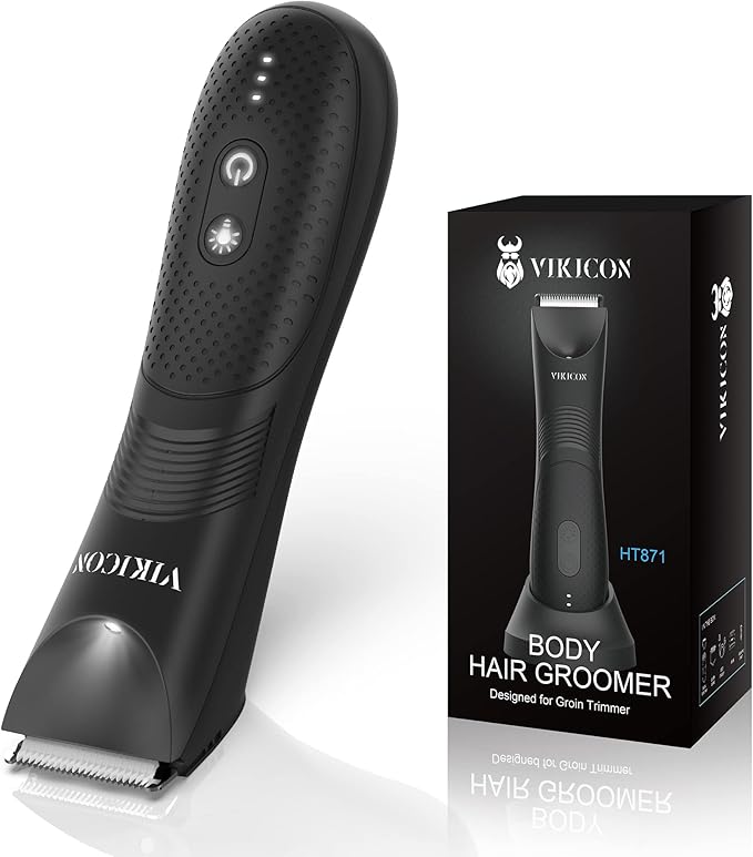 Manscape Trimmer for Men, VIKICON Pubic/Body Hair Trimmer Men, Electric