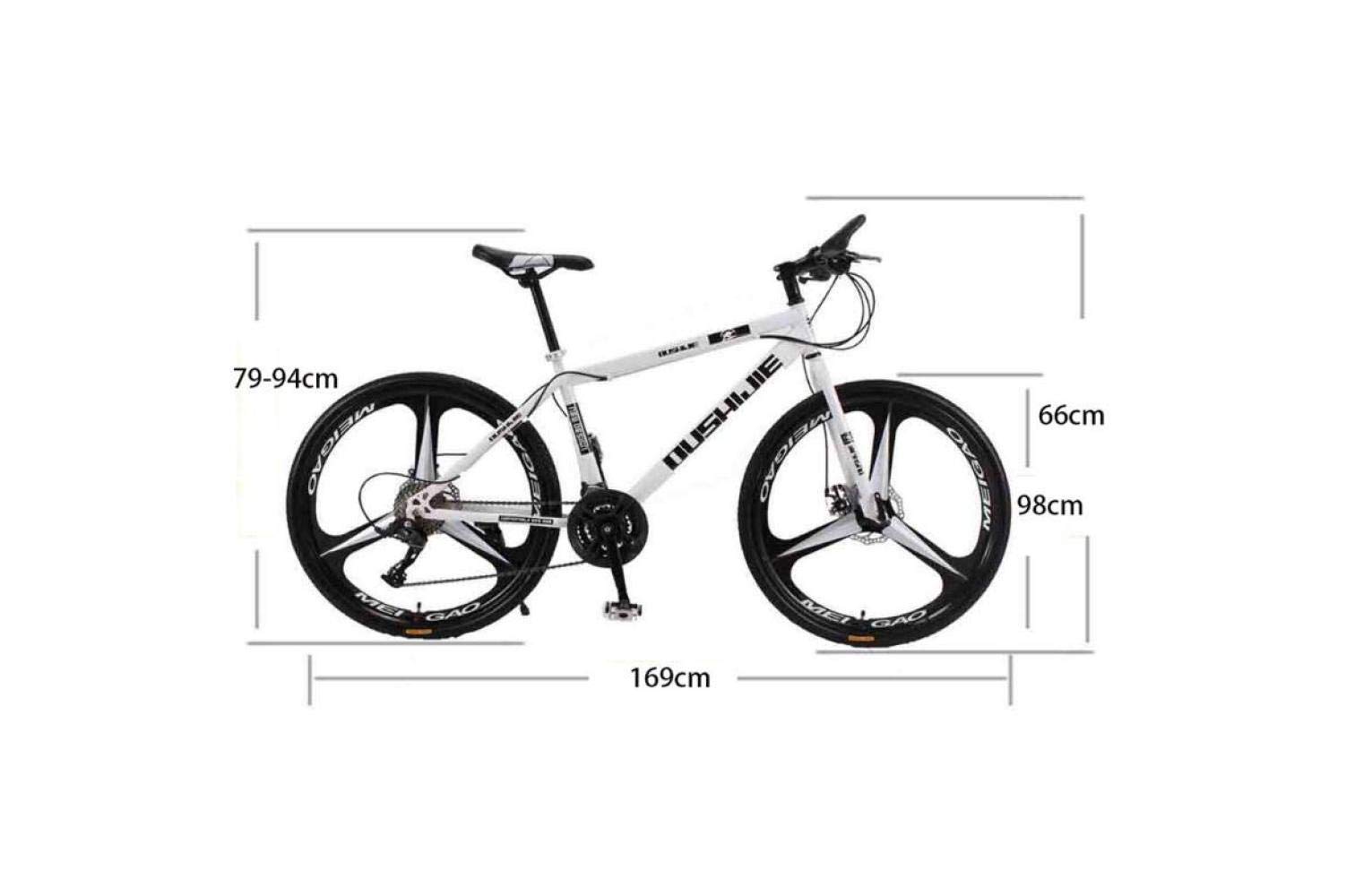 Rower górski unisex rower górski 21/24/27/30 prędkości 26-calowa rama ze stali węglowej 3-ramienne koła rower podwójny hamulec tarczowy PE