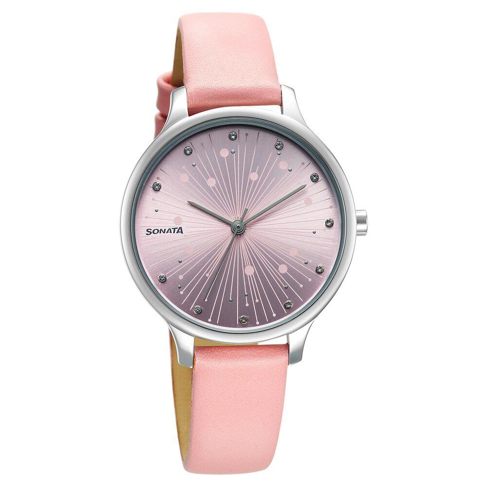 Sonata Blush Quartz Analog Pink dial Leather Strap Watch for Women-87050SL03 (B0CSPCS1P2) Amazon Price History, Amazon Price Tracker