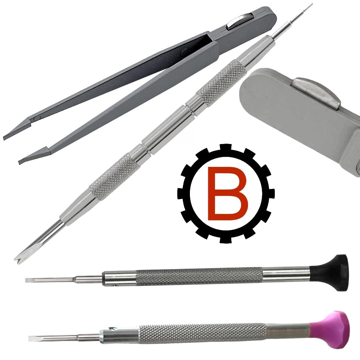7812 Quick-Sevice-Set Uhrenwerkzeug Set - Uhrenarmbänder wechseln, kürzen, Batteriewechsel und kleine Reparaturen