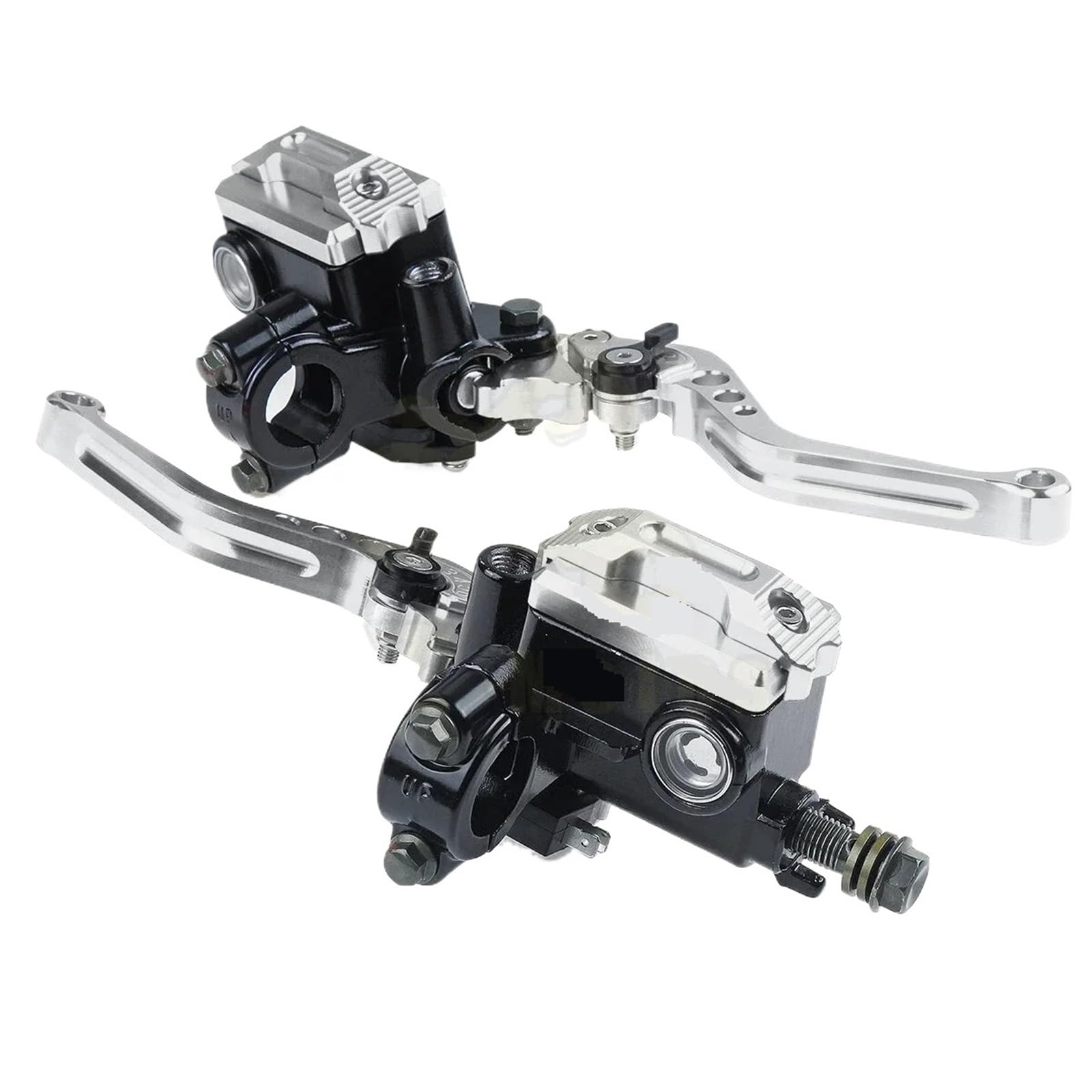 AWEDKKFI 7/8" Motorcycle Master Cylinder Hydraulic Brake Pump Clutch 50CC-300CC Lever Handle Handlebar Brake Handle Brake Grips(Silver)