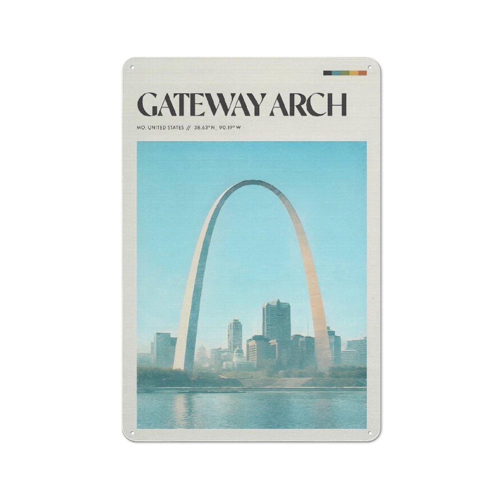 Junmoney Style-24 Tin Wall Plaque 30X20cm With Gateway Arch Vintage For Man Cave Or Games Room, For Vintage Wall Decor Fans, For Themed Room Decoration