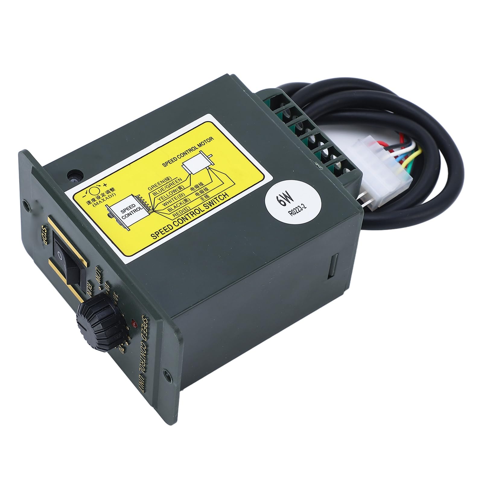 Motoriduttore con Riduttore 6 W con Regolatore di velocità, Regolabile Motoriduttore Elettrico Monofase (10 a 1400 RPM)