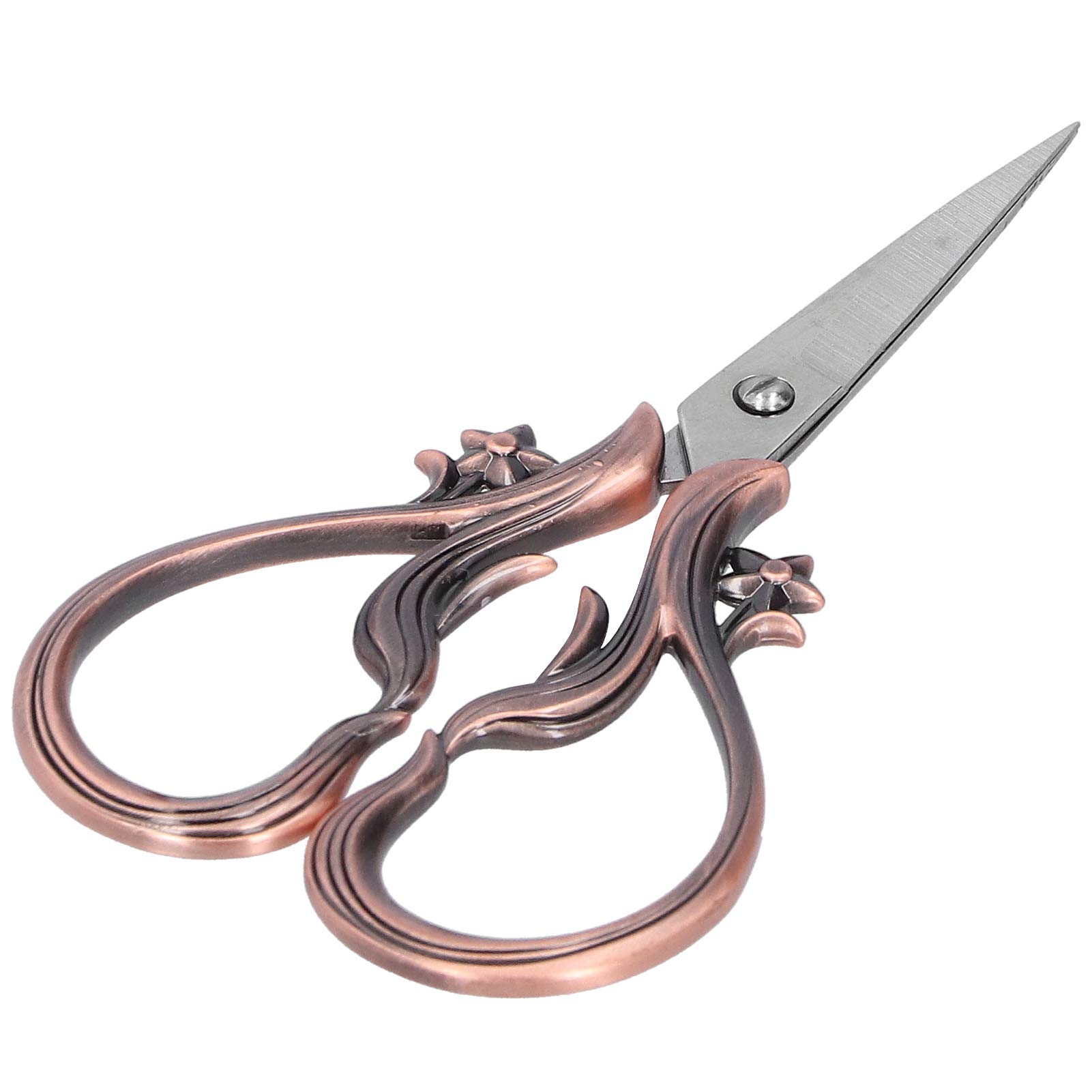 LANTRO JS Retro Scissor, Perfect for Embroidery, Sewing, and Beauty Trimming with Plum Design