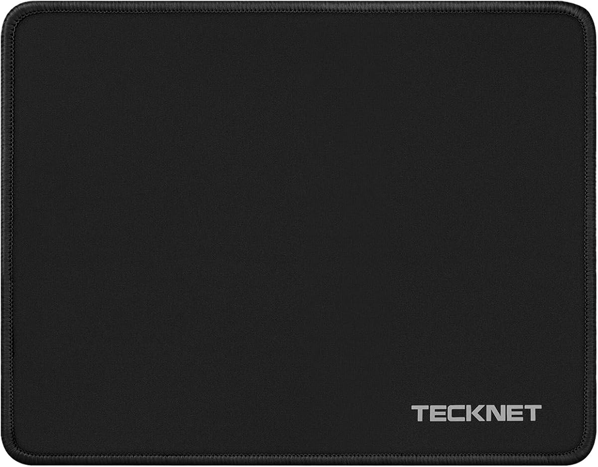 TECKNET Mauspad, 280 x 210 mm Gaming Mousepad mit Wasserdicht und Rutschfester Gummi für PC-Büro, Arbeit, Gaming, Studium, Laptop, Computer, Zuhause-Schwarz