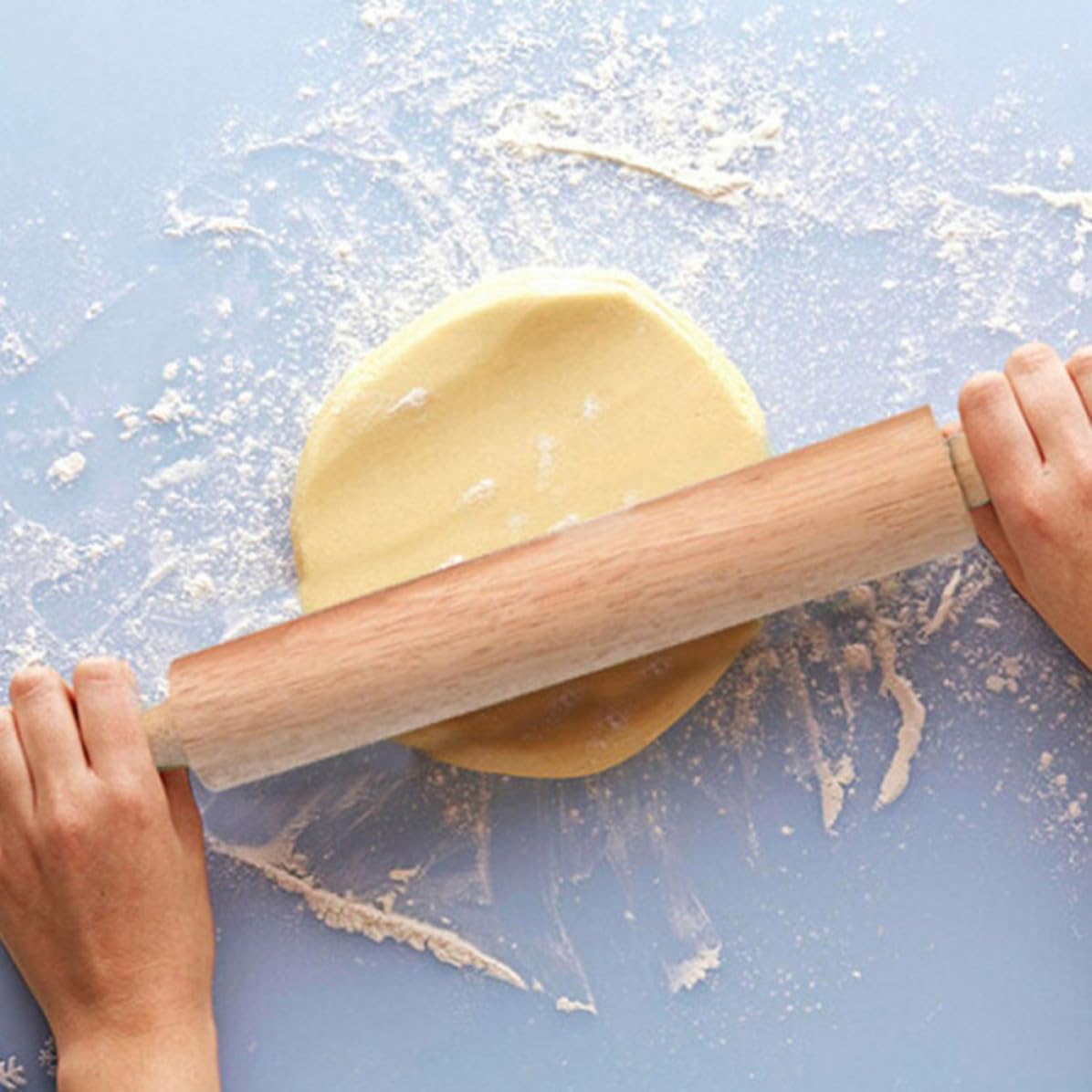 KICHOUSE 2 Stück Unbemalte Teigrolle 47x6cm Wachsfreies Nudelholz zum Backen von Pizza und Kuchen Essenzielles Küchenwerkzeug Leicht zu Reinigen