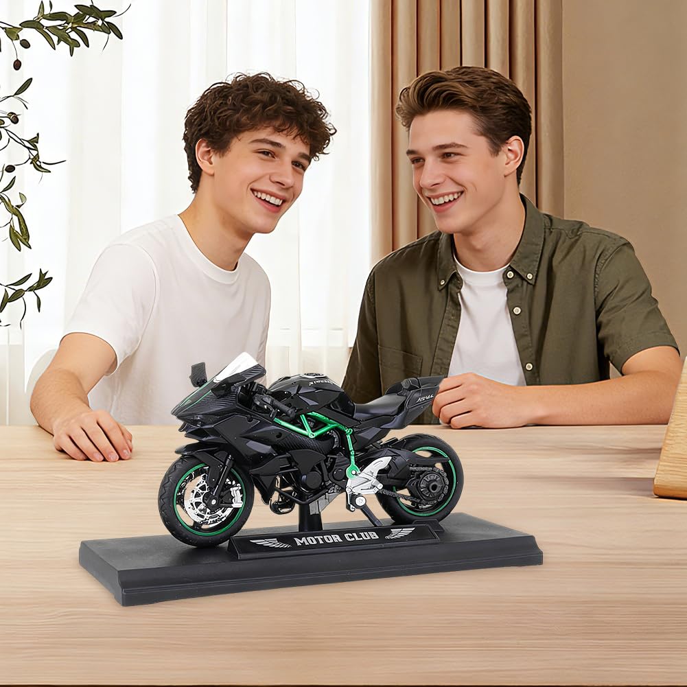 Tupinerq Modellismo Motocicletta Simulazione,Motocicletta della 1:12 Mini Simulazione della, Fuoristrada In Lega Pressofusa Modello per Adulti Uomo Ragazzo, Decorazione Regali di Festa (Nero-blu)