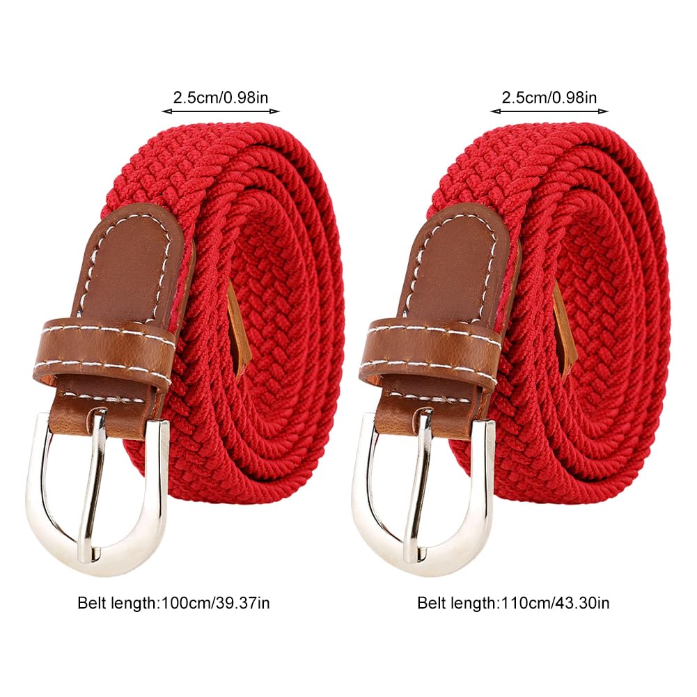 EUBUY Elastic Braided Belt, Braided Canvas Woven Elastic Stretch Belts for Men Women Junior Golf Casual Jeans Shorts Pants, Woven Stretch Belt with Multicolored