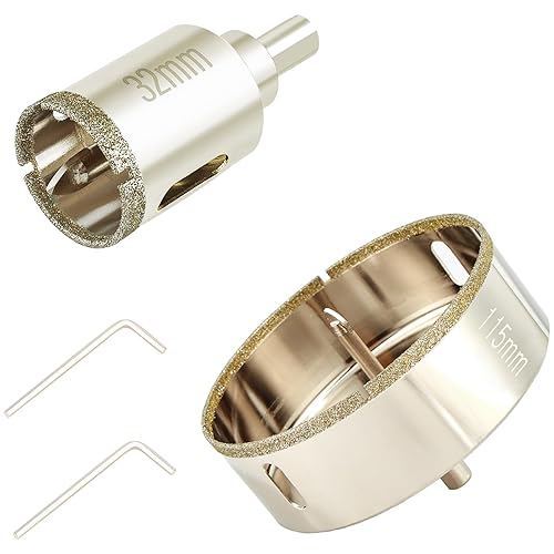 Sierra de diamante de 4 12 pulgadas + 1 14 pulgadas con broca piloto fácil para azulejos de porcelana, granito, cerámica, mármol, vidrio, piedras,