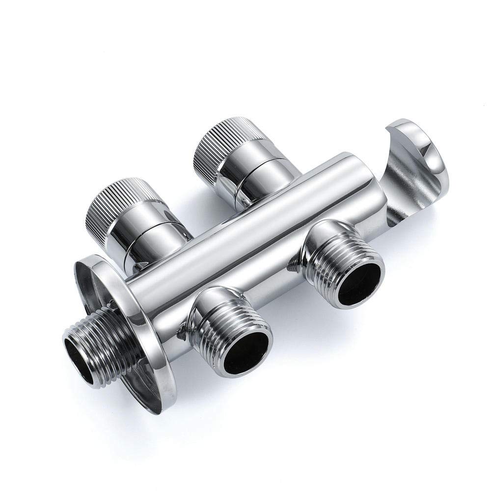 Set Doccia con soffione, doccetta, doccetta per WC, igiene, Corpo valvola in Ottone Cromato, Rubinetto di Scarico a Parete