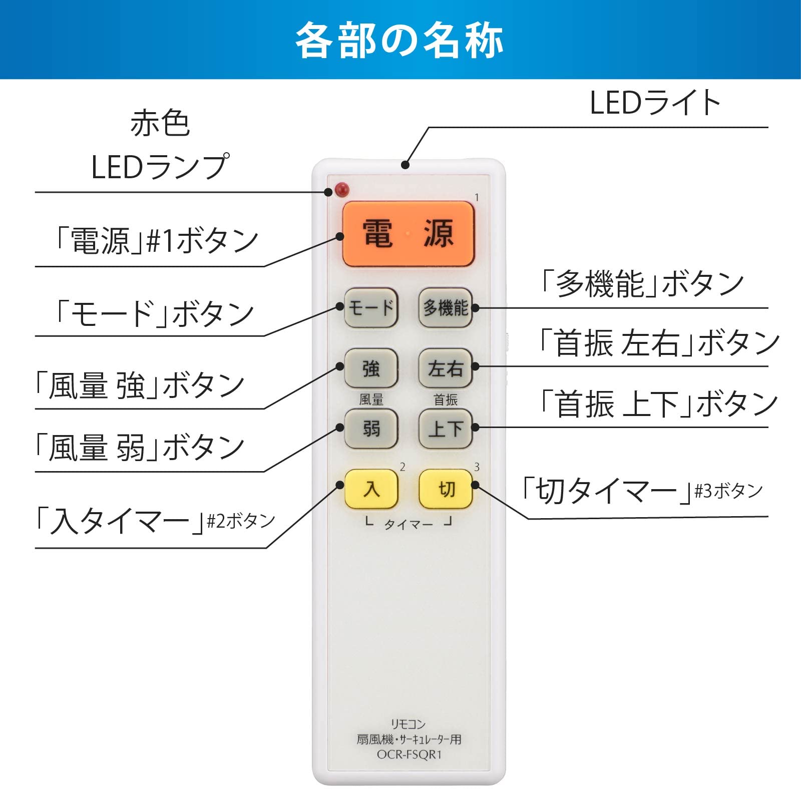 Amazon.co.jp: オーム電機 扇風機・サーキュレーター専用リモコン 白