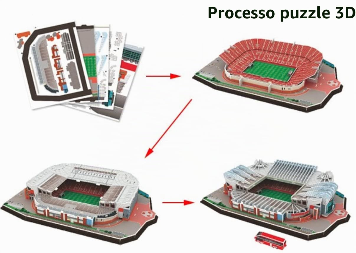 3D Piccolo Stadio di Calcio Puzzle Giocattolo Modello di Costruzione Kit per Bambini (NOU Camp Stadium)