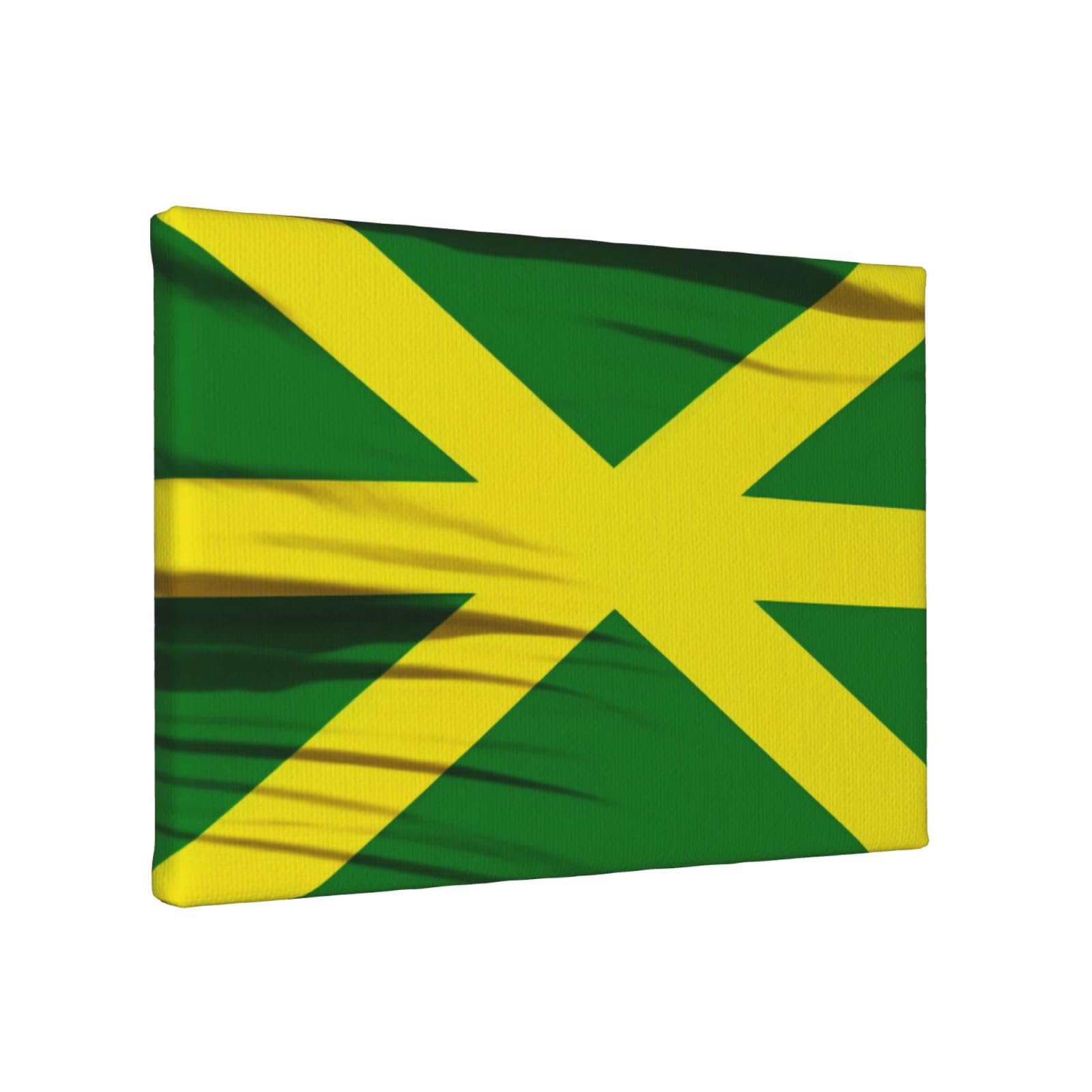 YKLJG jamaica flag Printed Wall Art Canvas Painting 30x20 CM Wooden Framed Picture Painting Artwork Prints for Bedroom Kitchen Home Office Decor