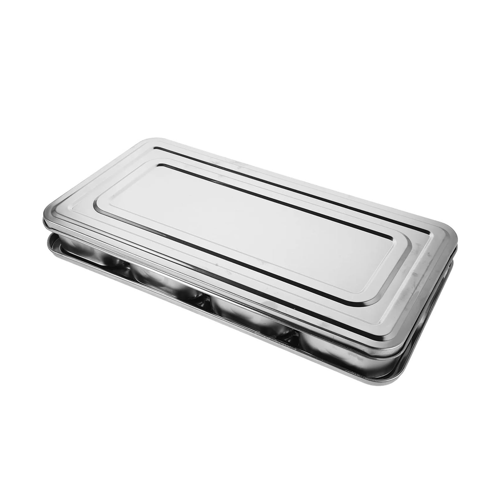Scatola for condimenti in acciaio inossidabile Contenitori for a 8 scomparti Vassoio con coperchio Organizzatore for riporre da cucina Multi spezie per Spezie, Sale e Zucchero