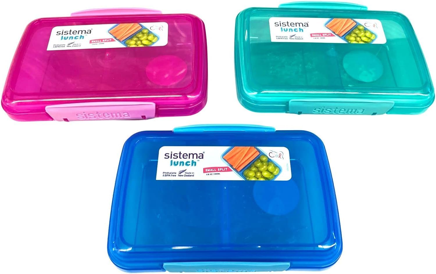 Sistema Lunchbox 2er Set small Split 2fach unterteilt pink & lila 5000095