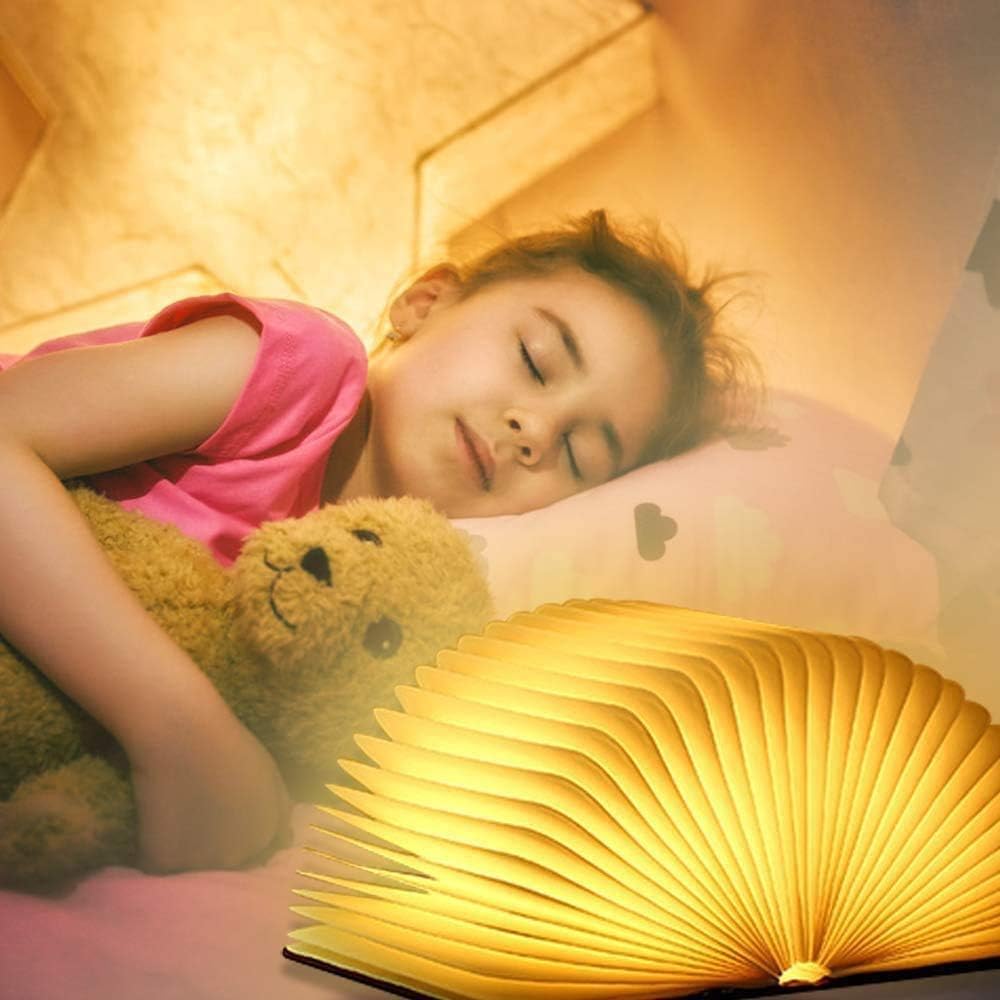 Lampada da lettura a LED, lampada da libro pieghevole, illuminazione d'atmosfera bianca calda ricaricabile tramite USB, lampada da scrivania, luce notturna, lampada da comodino per la decorazione