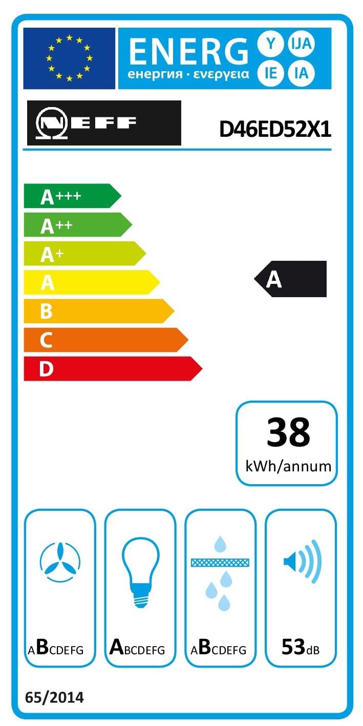 NEFF D46ED52X1 N 50 Flachschirmhaube 60 cm Einbau-Dunstabzugshaube Abluft Umluft LED Silbermetallic