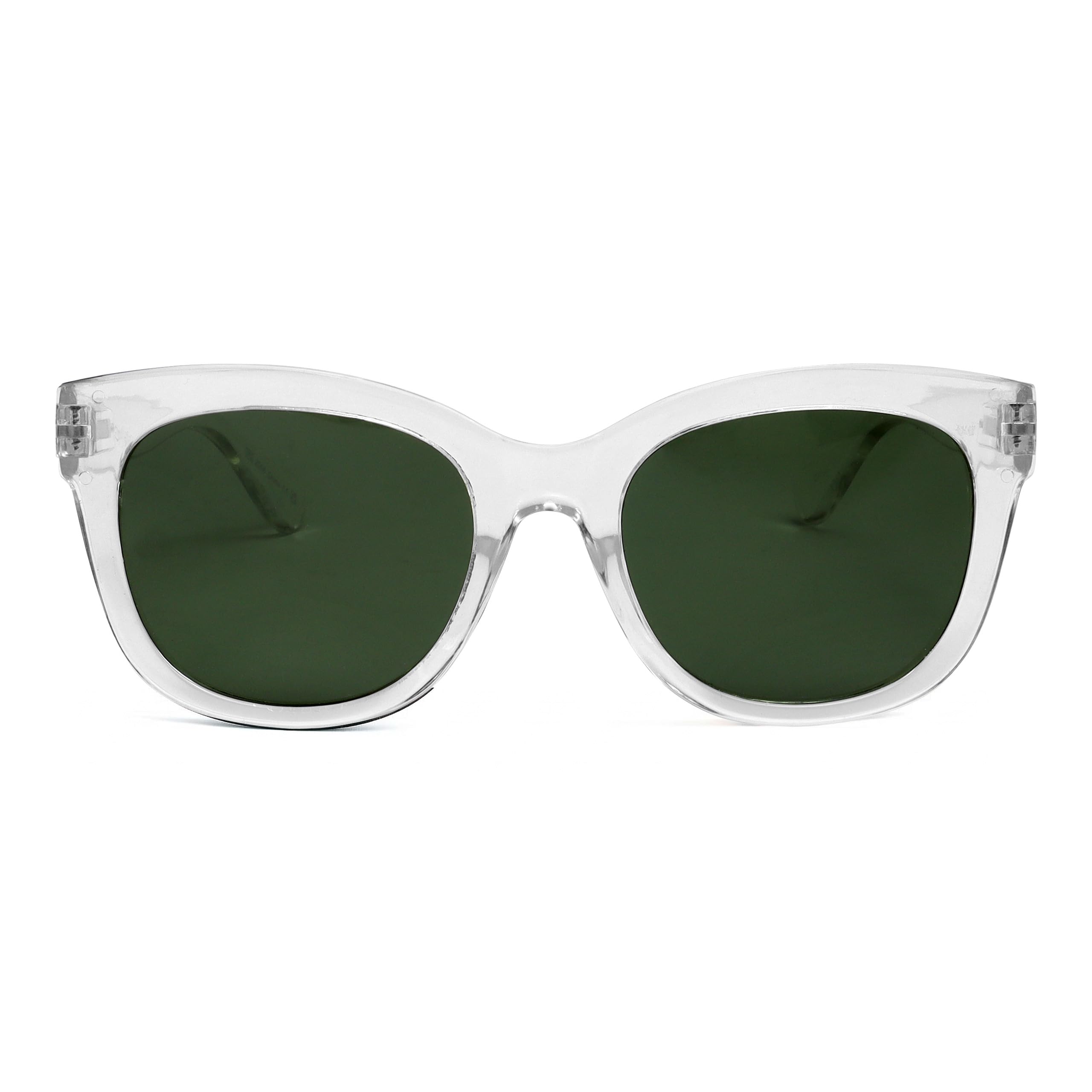 OPULIZE OPULIZE BIG Gafas de sol mujer y hombre - Moda con marco grande - Lentes verdes - Antirreflectante y Antideslumbrante - Lentes polarizadas con protección UV400 - Claro