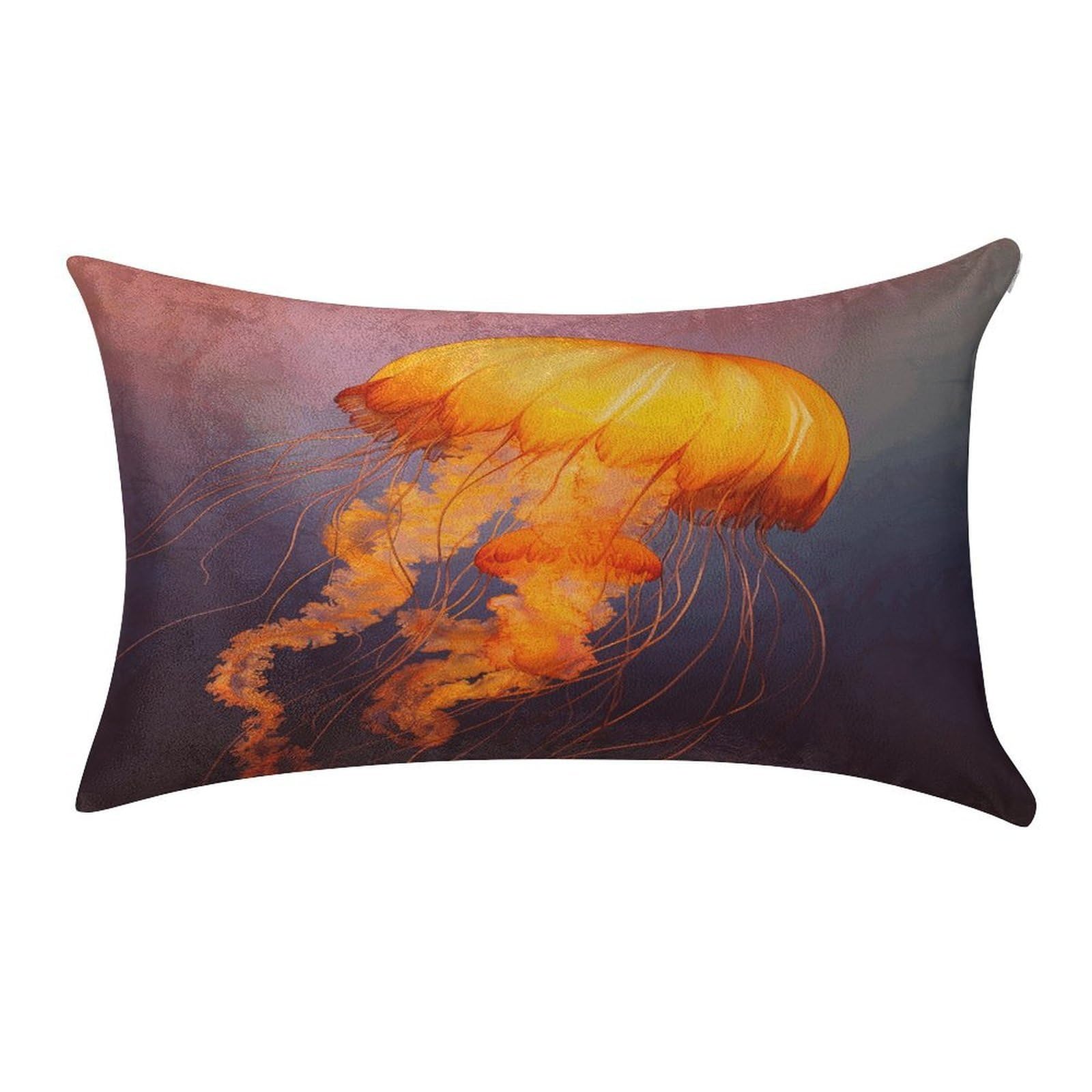 Fekiloot Style Jellyfish Orange Pillow Covers Home Decor Pillow Cases